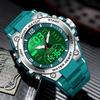 Digital Military Watch with 3 Time Zone Alarm Time 5ATM Water Luminous LED Day and Date Perfect for Everyday and Outdoor Running Men's Display,