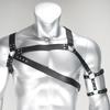 Edgy Men's Leather Harness - Silver Accents, Adjustable Fit, Great for Cosplay and Nightlife, Unleash Your Inner Rebel