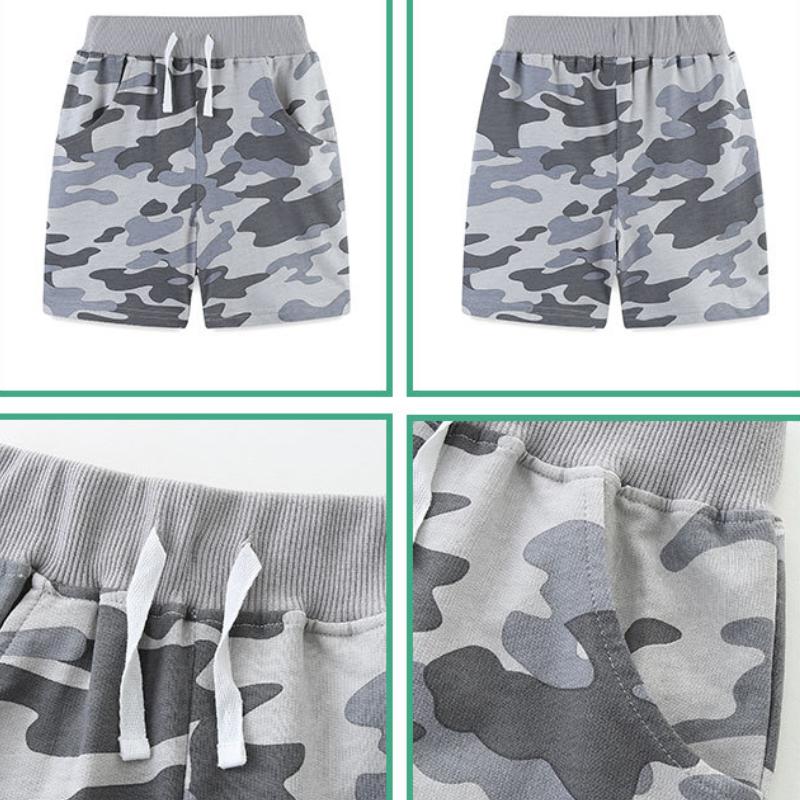 2024 New Summer Children Pants Knitted Cotton Boys Sports Shorts for Toddler Camouflage Casual Pants