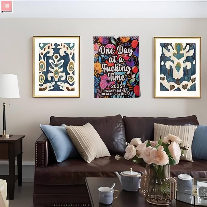 2025 Mental Health Calendar 12 Months Spiral Wall Calendar Living Room Decor