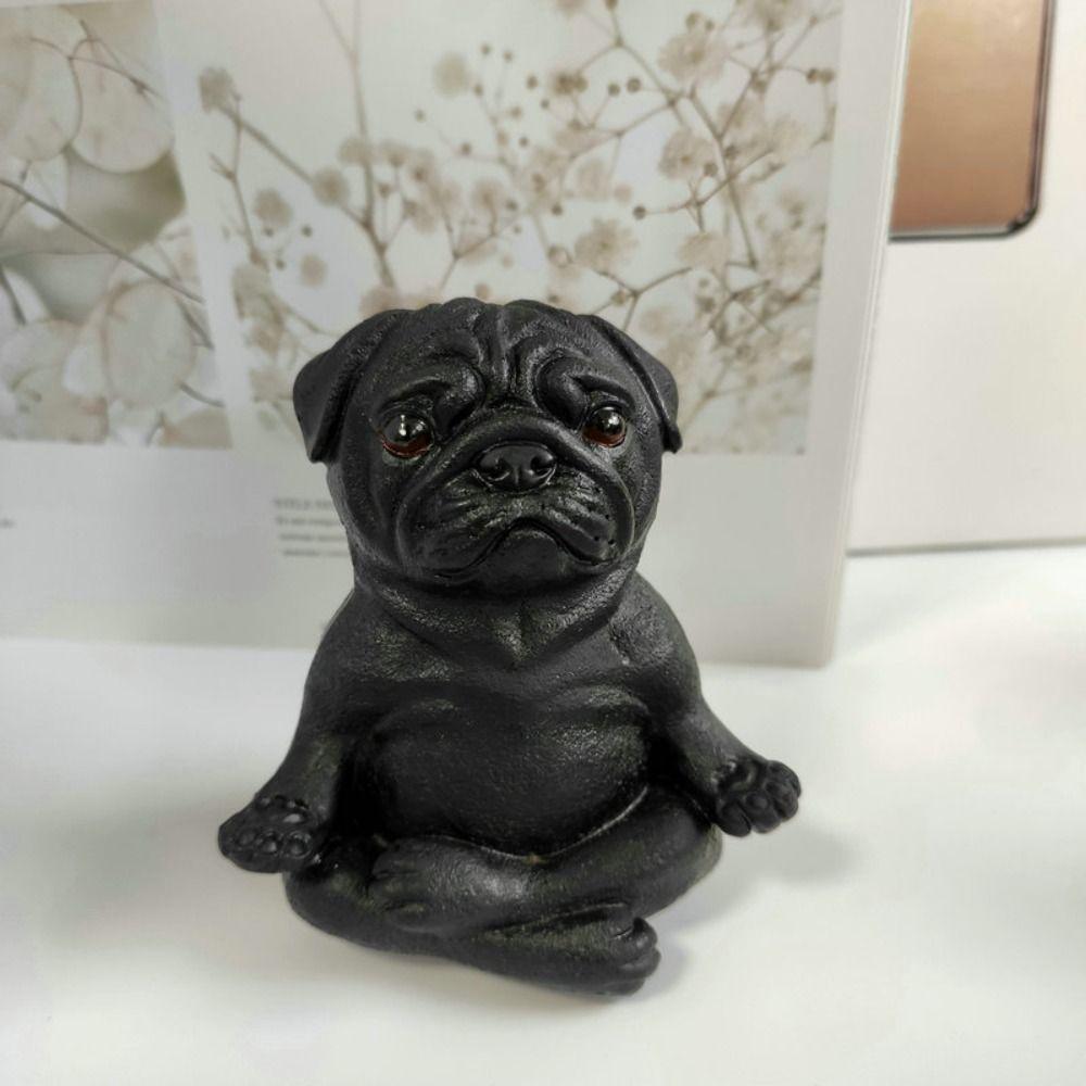 

Peaceful Yoga Dog Resin Ornament Energy Animal Sculpture TV Cabinet Ornament Car Ornament Children