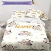 3pcs Custom Name A Elephant Bedding Set Duvet Cover Closure Includes 1 Duvet Cover & 2 Pillowcases, Soft and Comfortable for All Seasons.