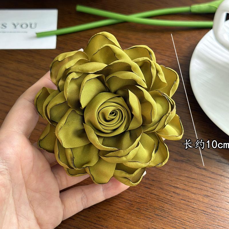 Elegant Korean Style Big Size Cloth Camellia Flower Brooch For Women Girls Fashion Classic Party Wedding Corsages Pin Gift