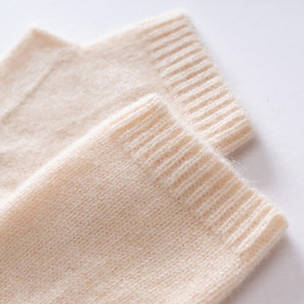 Solid Color Wool Knitted Gloves Cozy Fingerless Gloves Winter Season Women's Wear