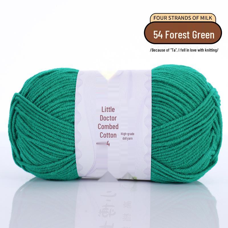40g 4-Ply Combed Milk Cotton Yarn - Little Doctor, Medium-Thick for DIY Knitting Projects: Dolls, Cushions, Blankets