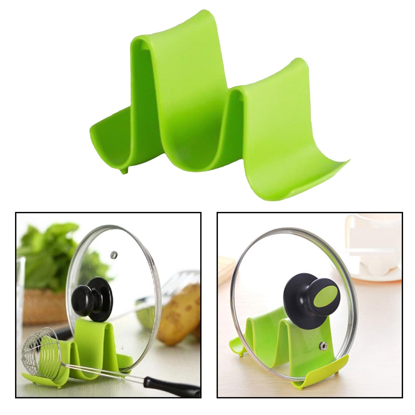 

Пластиковый волнистый держатель для крышки кастрюли, подставка для крышки кастрюли на столешницу, кухонные принадлежности зелёный