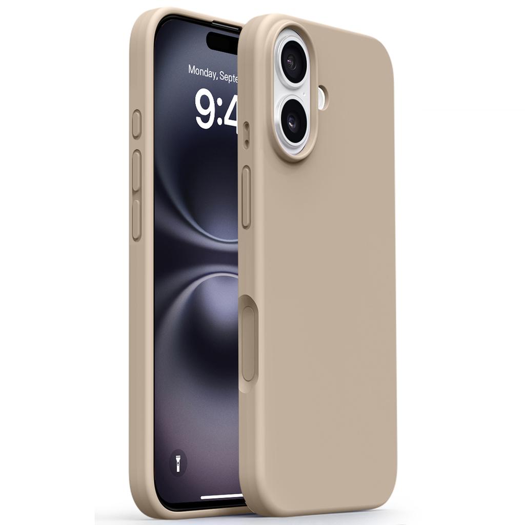 For iPhone 16 Case Soft Microfiber Lining Liquid Silicone+PC Phone Cover