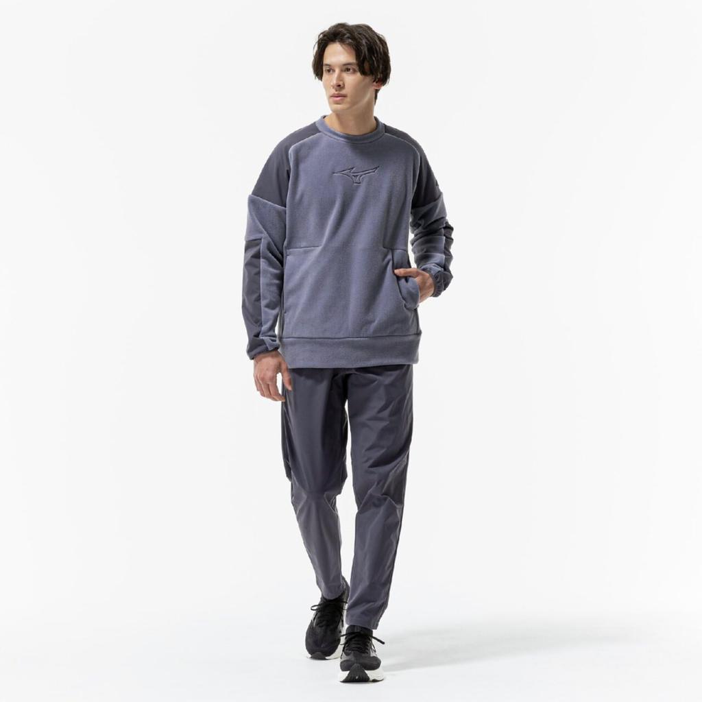 Mizuno Proof Fleece Crew Training Granito Talla 32MCC559 Ropa Repelente al Agua para Hombre, Gris, L,