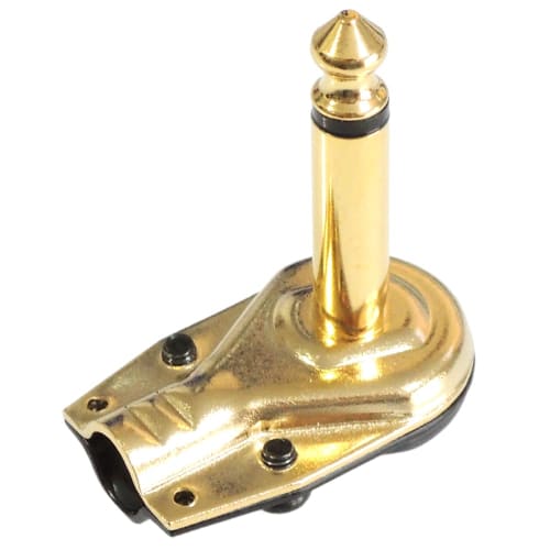 KAUMO Mono Phone Plug, L-Shaped, Gold-Plated, for DIY Patch Cables (Set of 2)