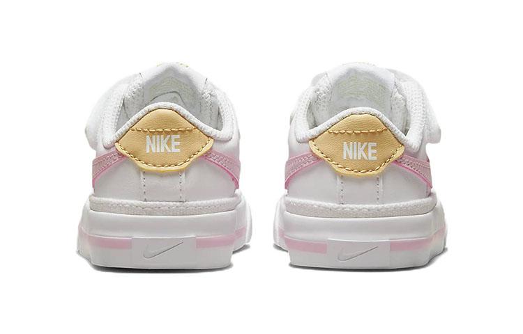 Nike Court Legacy Abrasion Resistant Low top Skateboard Shoes White Pink Baby DA5382-115