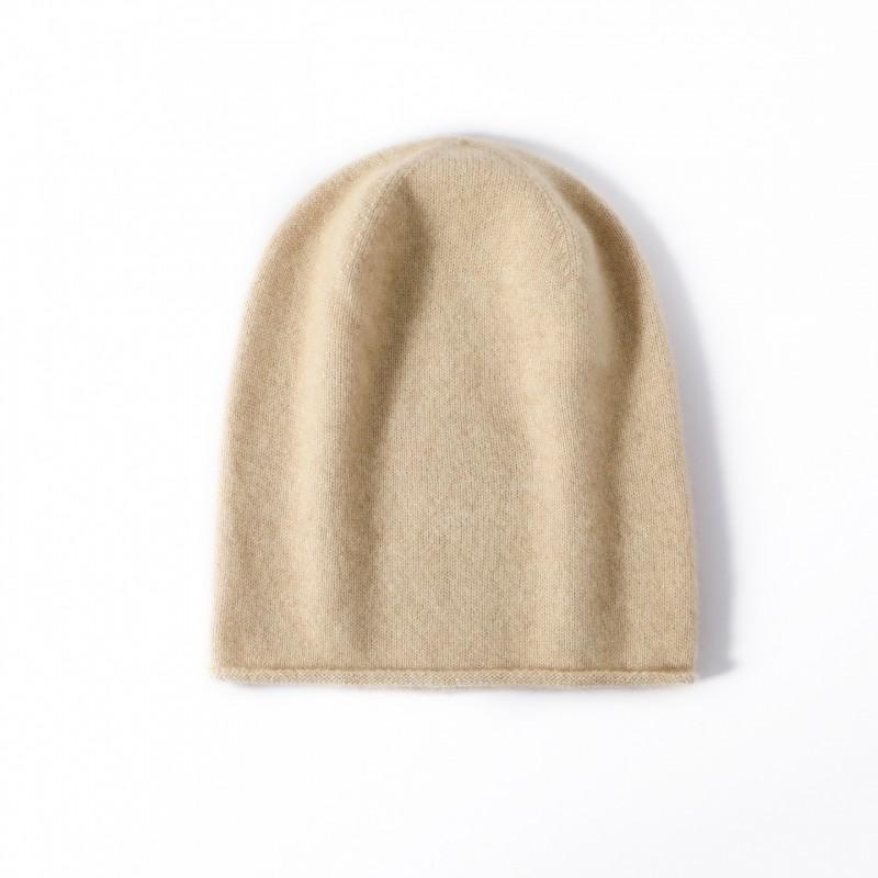 Solid Color 100% Cashmere Beanie Unisex Winter Warm Ear Protection Hat Casual Versatile Slouchy