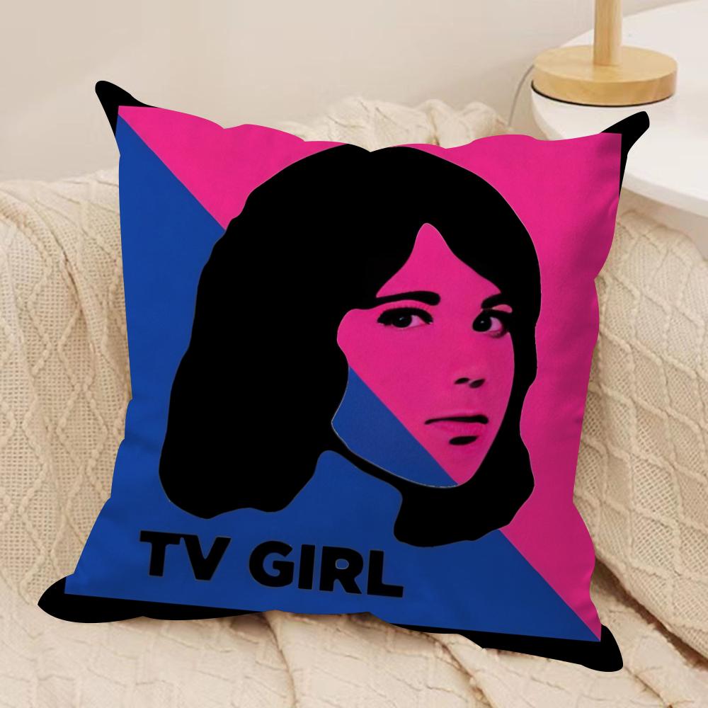 T-Tv G-Girl Cushion Cover Soft Plush Fabric Double-Sided Printed Sofa Cushion Cover For All Seasons Home Decor Gift
