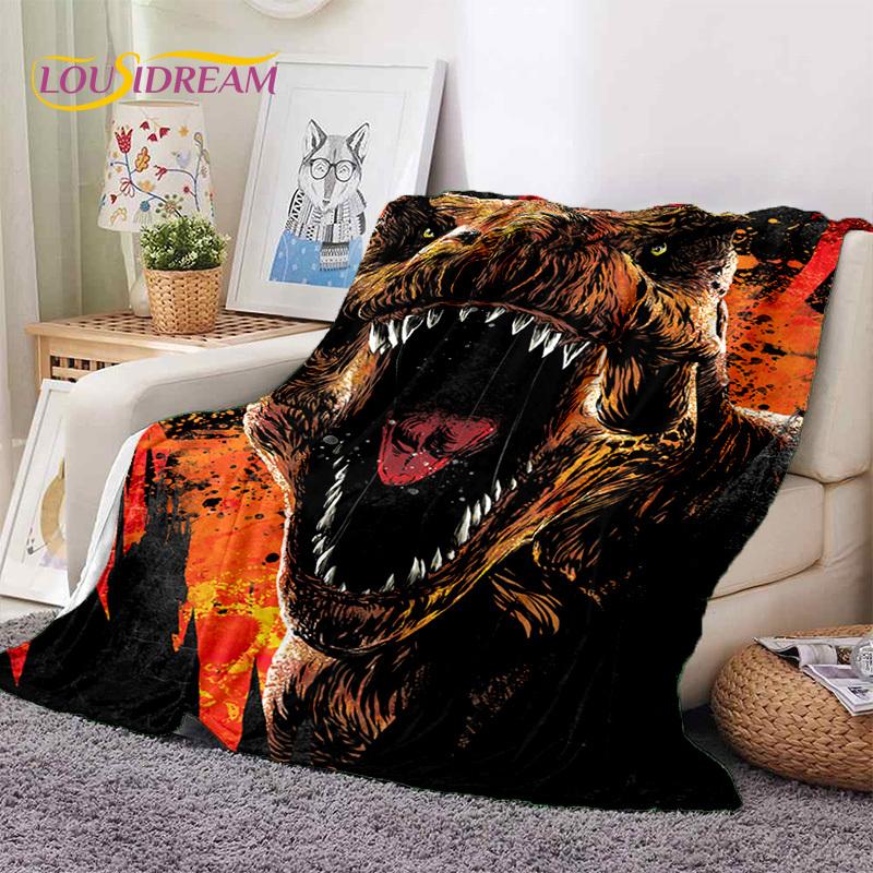 3D Cartoon Jurassic Park Dinosaurier Dino Weiche Flanelldecken, Überwurf Decke Bequeme Decke für Picknick Betten Zuhause Schlafzimmer Kinder