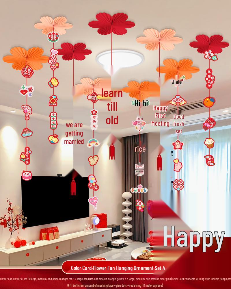 Ceiling Hanging Decorations: Wedding, Living Room, Bedroom, Boudoir Pendants & Fan Floral Ornaments