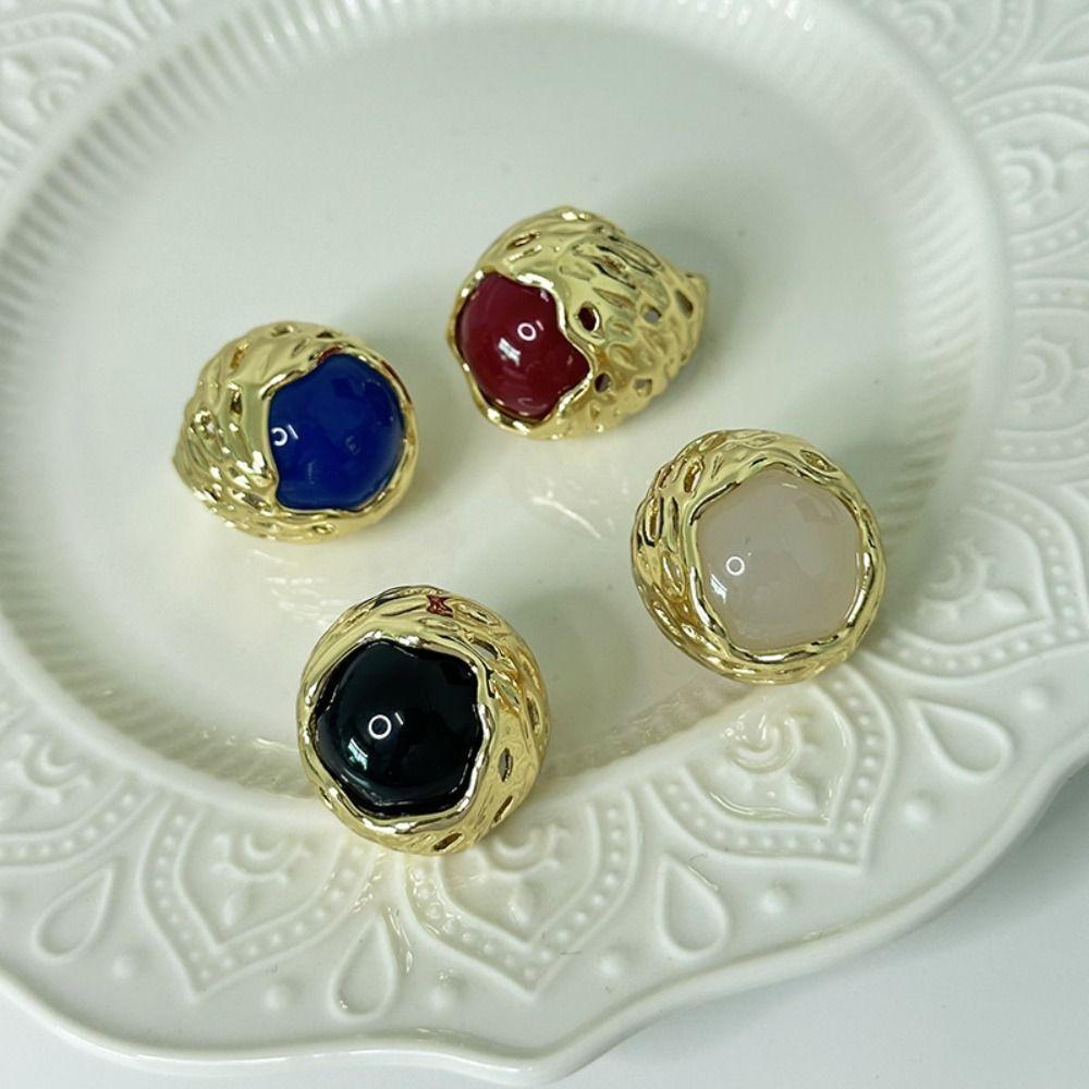 Metal Material Geometric Hollow Ring Hollow Design Personality Ring  Fashion Accessory