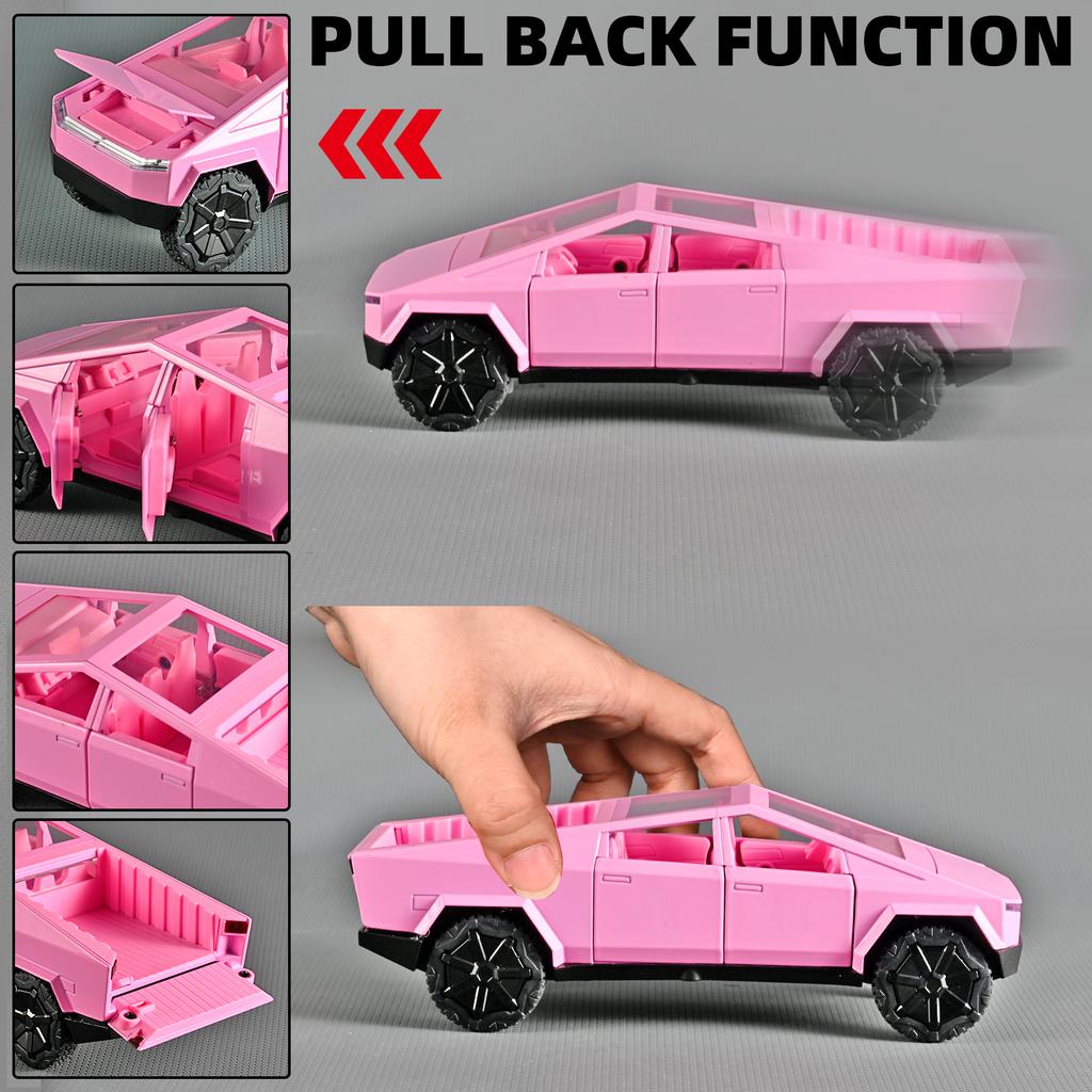 1/32 Tesla Cybertruck Toys Diecast Model Car Alloy Metal Pickup Truck Colorful Indoor Desktop Display Collection Game for Children Boy