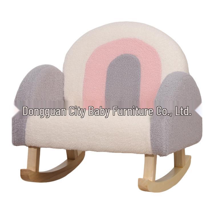 

New Teddy Fleece Children s Rocking Chair - Warm and Safe Baby Seat 50x47x47CM