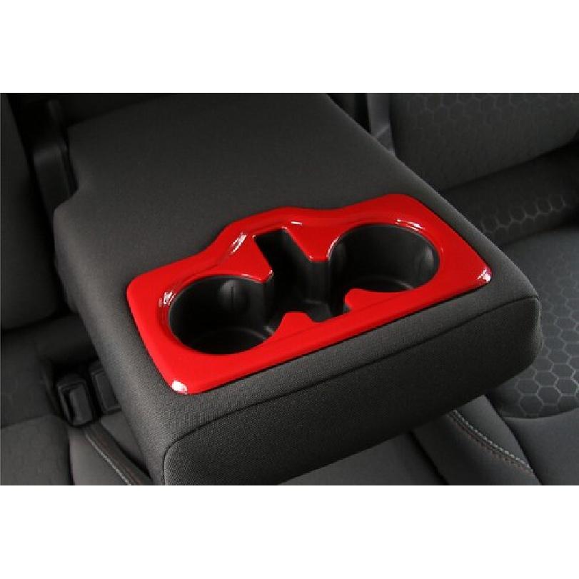 Rear Seat Armrest Water Cup Panel 1PCS For Jeep Compass 2017-19- Bright Red