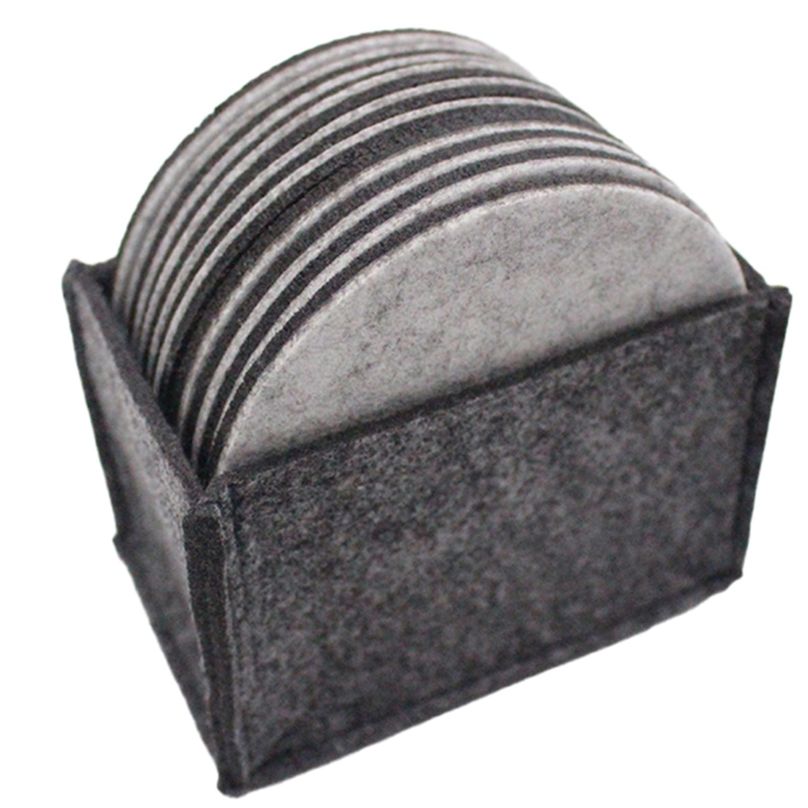 

10 шт. фетровая подставка под стакан с держателем, круглая, мягкая, впитывающая, коврик для стакана, предотвращающая царапины, многоразовая для домашнего бара Square