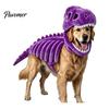Pet Photography Prop Dinosaur Skeleton Costume, Glow-in-The-Dark 3D Apparel, Halloween Holiday Party Dog Clothes Dino Outfit for Dogs Cats,