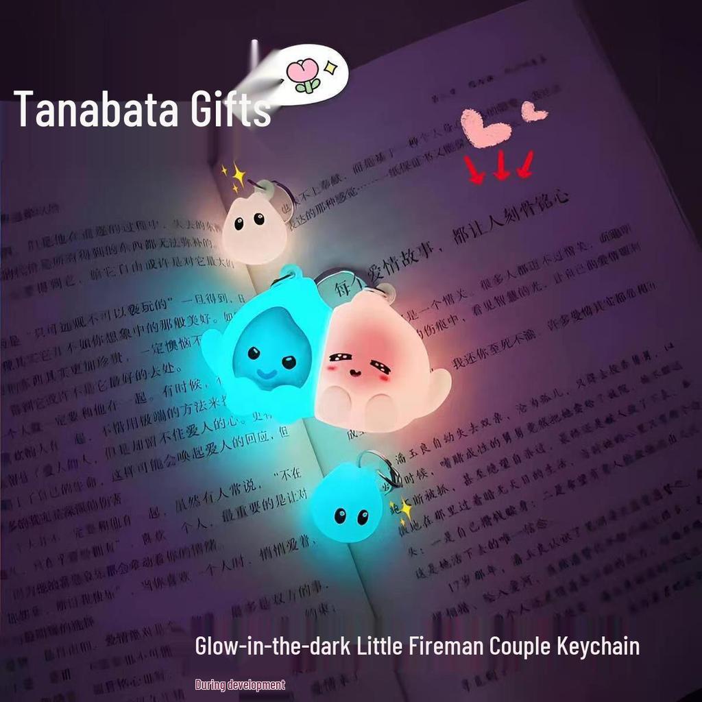 Breloc Pompier Luminos - Pandantiv Farmec Rucsac Cuplu Magnetic Desene Animate