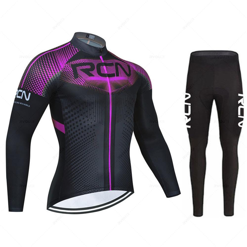 

Mens Autumn Long Sleeve New Racing MTB Spring Long Cycling Jersey Set Bike Cycling Bicycle Clothing Uniform Ropa Ciclismo 5XL