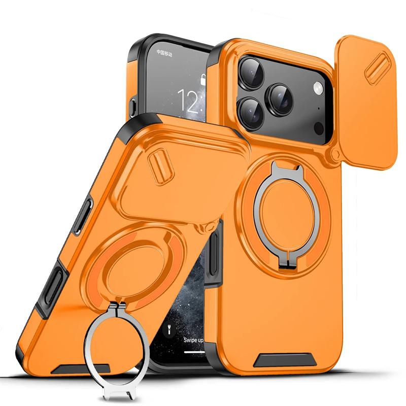 Heavy Duty Shockproof Armor Phone Case For Iphone 17 Pro Max 5G Iphone17 Air 17Pro Lens Protect Magnetic Car Ring Stand Cover