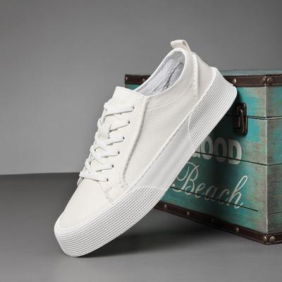 European Station Men's Shoes Trendy Brand 2025 Autumn Little White Shoes Men's Leather Breathable Versatile Leather Casual Shoes Hollow Board Shoes