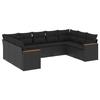 VidaXL Salon de Jardin avec Coussins 9 pcs, Canapés de Terrasse, Ensemble de Meubles de Patio, Mobilier d'Extérieur, Noir 3258674