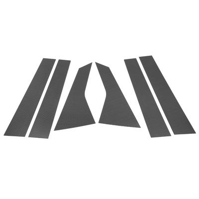 TUCKBOLD Door Pillar Window Trim Anti-Scratch Stickers for Honda Civic 2022-2024, Door Outer Exterior Covers, Carbon Fiber Pattern Black, 6 Pieces