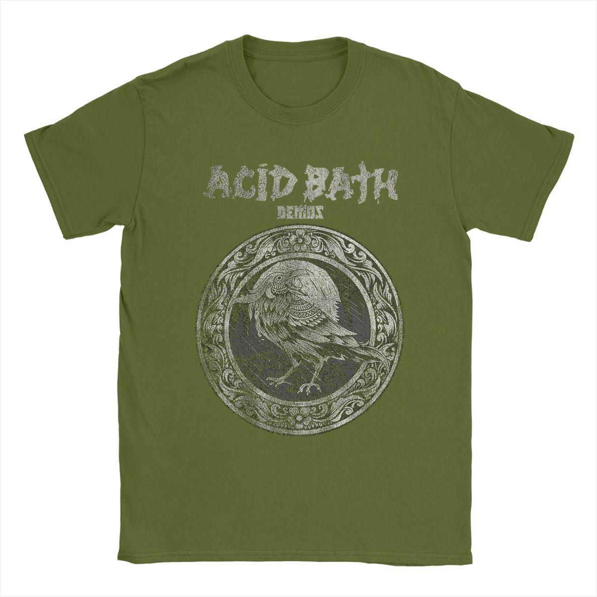 Мужские футболки Acid Bath Хипстерская футболка из чистого хлопка Футболка с коротким рукавом Футболки с круглым вырезом Одежда Лето 4XL
