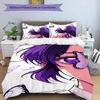 3pcs Demon Slayer Shinobu Kocho pattern bedding set duvet cover set includes duvet cover &pillowcases, perfect all season bedroom decoration & gift