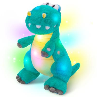 Leuchtendes Grünes Dinosaurier-StofftierKuscheliges Dinosaurier-Stofftier mit bunten Lichtern Fröhliches Muttertagsgeschenk