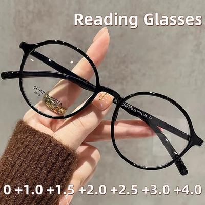 New TR90 Ultra Light Circular Reading Glasses Anti Blue Light HD Vision Fashionable Presbyopia Glasses for Men Women