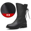 Medium Boots Women's Winter New Leather Boots Thick Heel Mother Medium Heel Martin Boots Fashion Versatile Boots