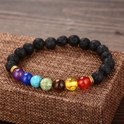 Colorful Bracelet Bracelet, Natural Agate Amethyst Volcanic Stone Bracelet.