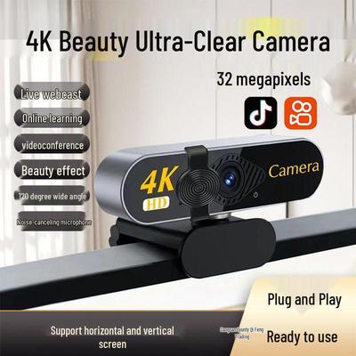 4K Ultra HD webkamera s USB mikrofonem pro stolní počítač a notebook, pro živé streamování a online schůzky