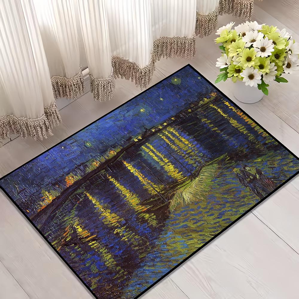 Umění olejomalby související s Van Goghem Vstupní rohožka Vítejte Vstup Balkon Koupelna Podlaha Protiskluzová rohožka Koberec do ložnice Domácí dekorace