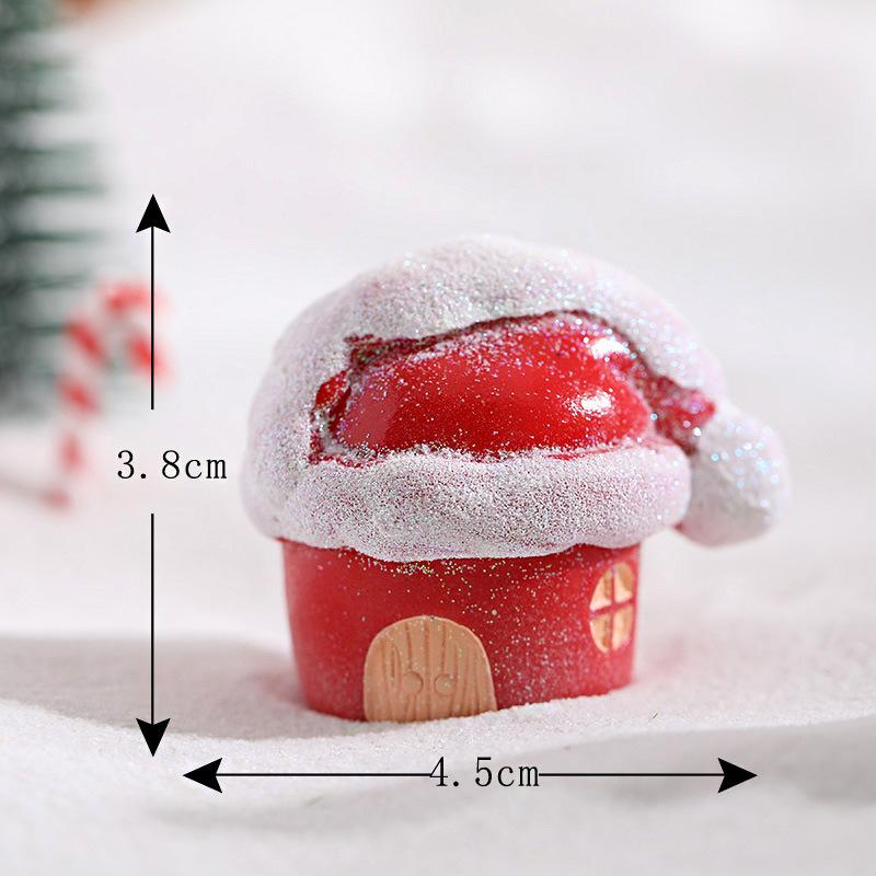 Ornamente de Crăciun din Rășină Figurine Drăguțe cu Moș Crăciun Micro Peisaj Cadou pentru Acvariu