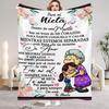 Flannel Blanket Dad Mom's Letter to Daughter Son Nana to Granddaughter Spanish Print for Home Bedroom Decor New Year Gift