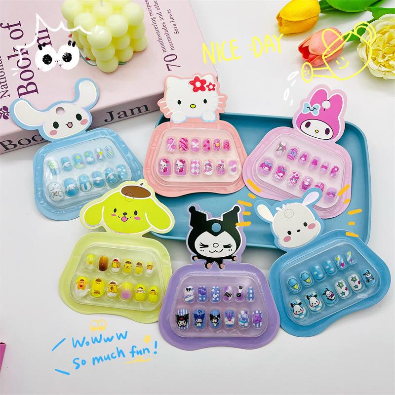 Children's Wearable Custom Nail Stickers - Cute European & American Jelly Glue Fingernail Tips