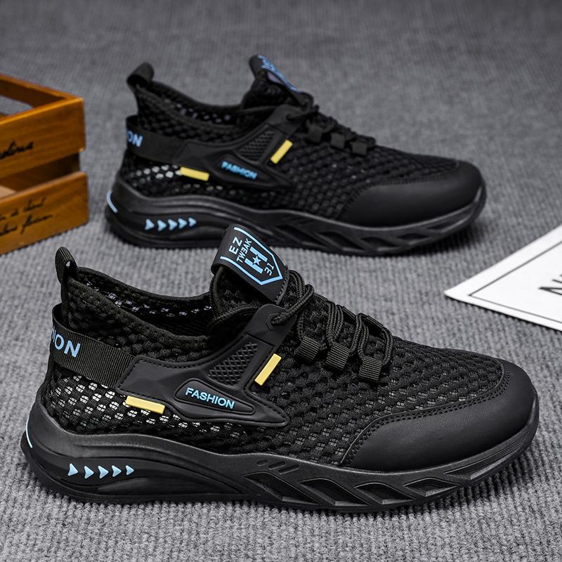 

Новые модные мужские весенне-летние низкие удобные туфли дышащие повседневные кроссовки 44 чёрный