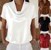 Women's Batwing Sleeve Draped Casual Top - Versatile Short-Sleeve Style