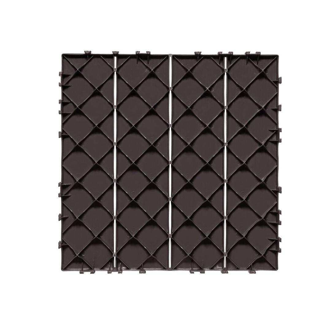 Interlocking Deck Tiles 10 Pack 12"x12" Waterproof for Porch Dark Brown