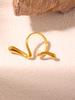 1 Piece 18k Gold Plated Irregular Geometric Lines Ring Women's Minimalist Niche Design Stainless Steel Colour Retention Ring