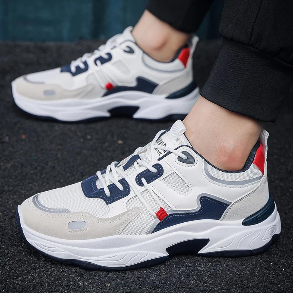 Pánské módní sportovní ležérní boty prodyšné čtyři roční období s měkkou podrážkou pohodlné outdoorové běžecké boty studentské šněrovací tenisky
