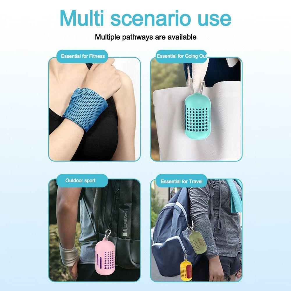 Quick Dry Fitness Cool Towels with Silicone Storage Bag Mini Sweat Towels Microfiber Breathable Sports Cool Towels