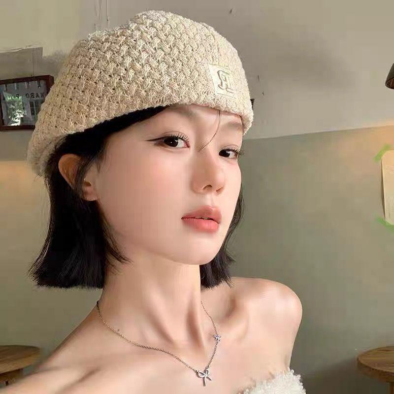 

2026 new operation letter R shape beret children spring and autumn fashion show face small forward hat trendy ins hat women One size - [54-60cm]