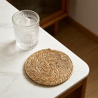 Natural Woven Placemat Handmade Straw Japanese Pot Mats Heat Resistant Non-Slip Coasters for Dining Table Reusable Table Mats for Home Kitchen