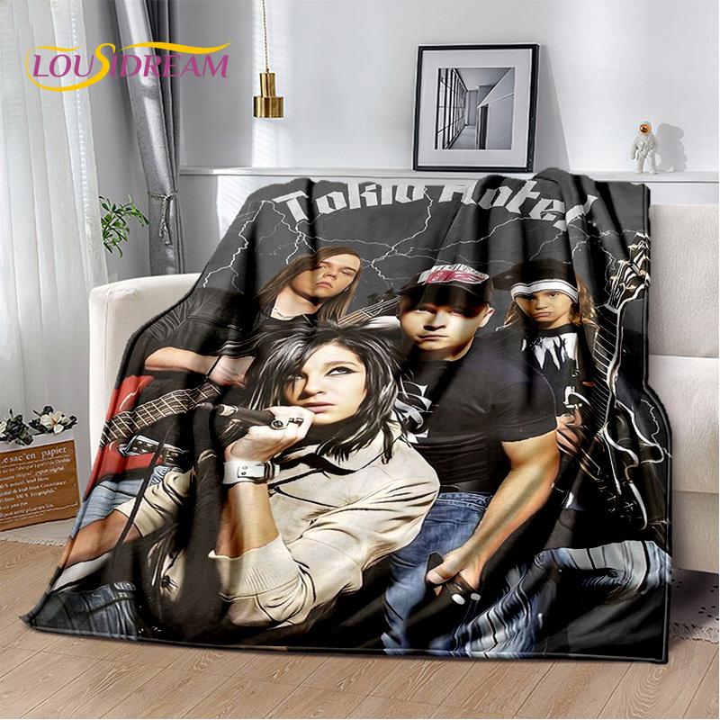 Tokio Hotel Rock Band Bill Kaulitz Blanket,Flannel Soft Throw Blanket for Home Bedroom Bed Sofa Picnic Office Hiking Leisure Nap